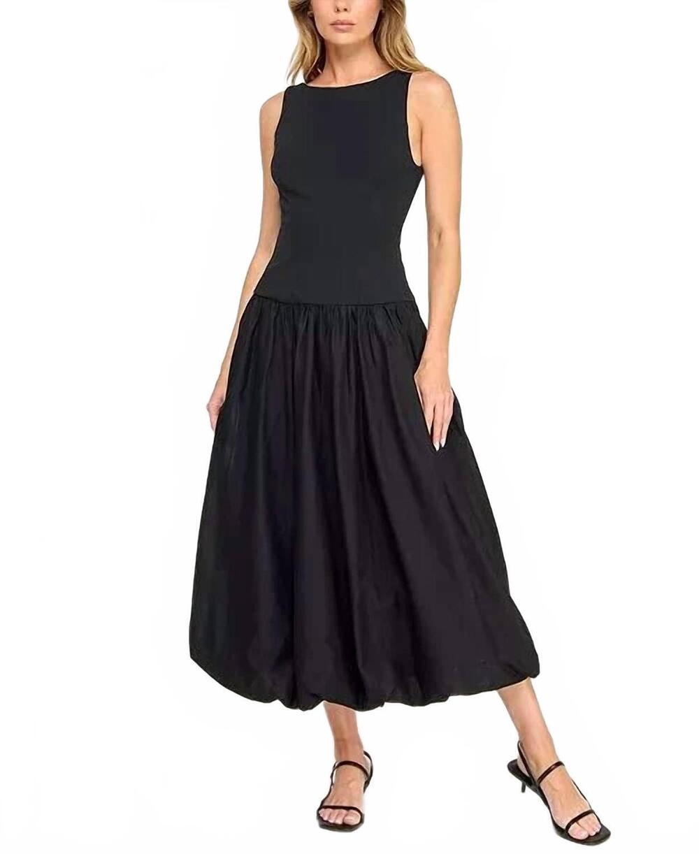 NEW ROW A juniors' midi bubble skirt midi dress in black